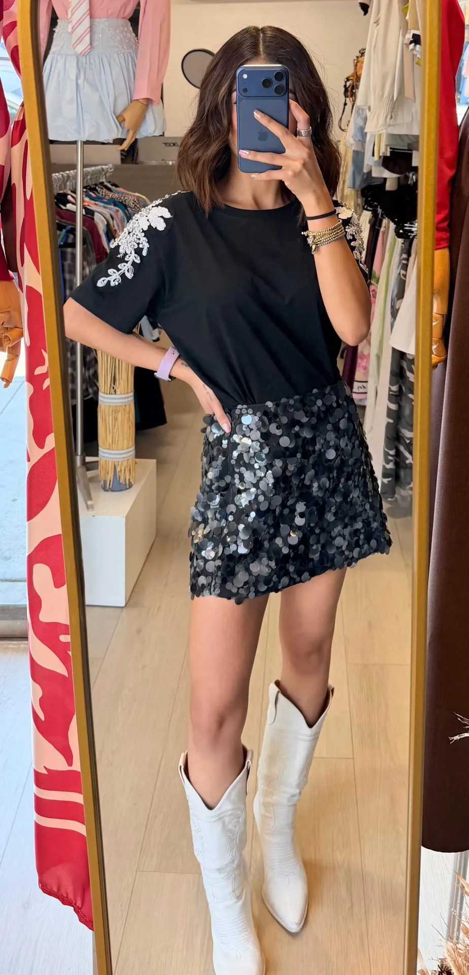 ITSK8938 Minifalda de Lentejuelas