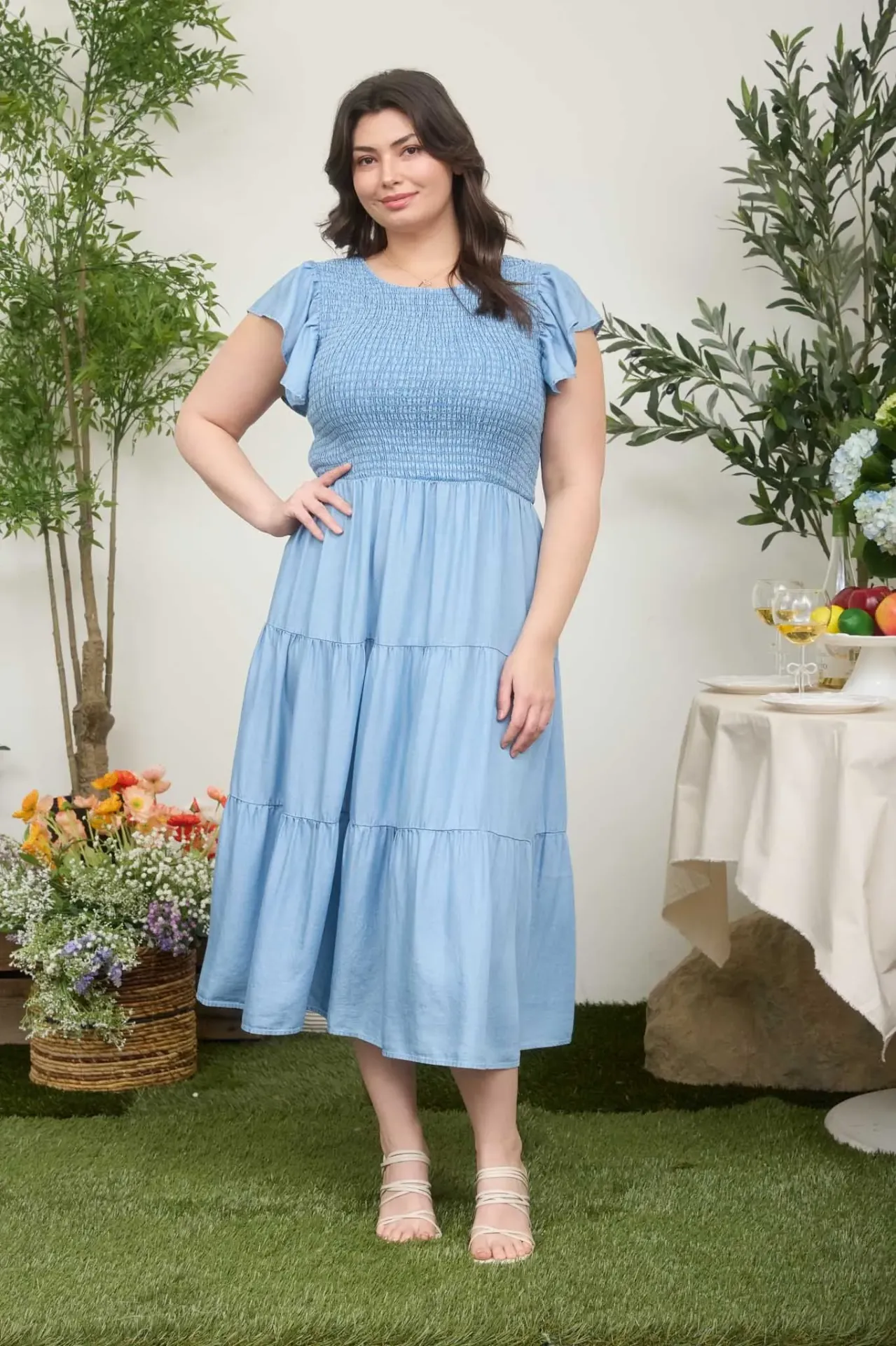 PCR2946 Vestido Midi Chambray (2XL)