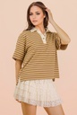 NT12450 Playera de Rayas con Cuello Polo