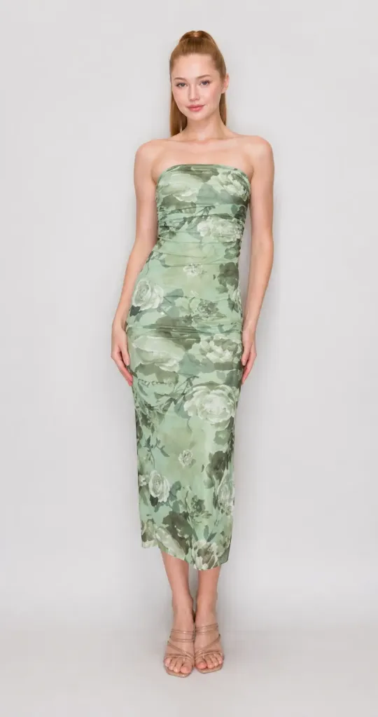BD05989-U1899 MESH PRINT TUBE MIDI DEESS (S)