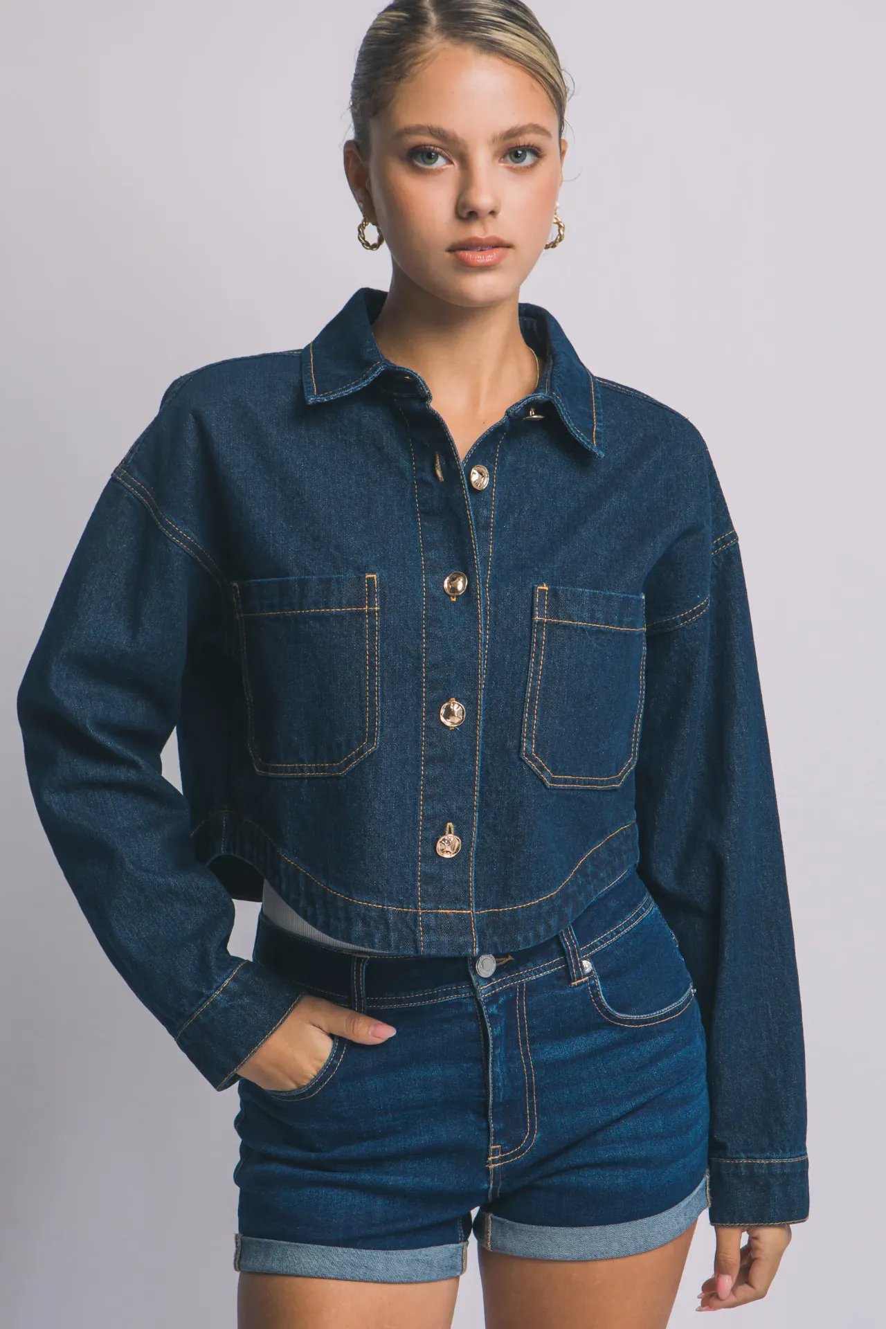 80417JL Cropped Denim Jacket (S)