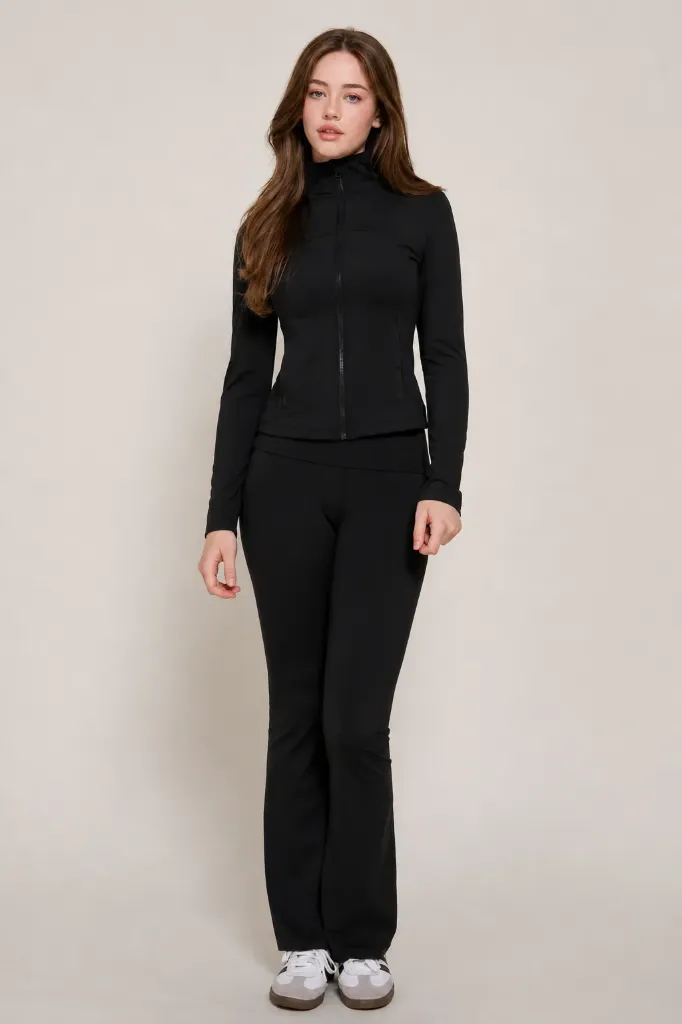 J14507 Set with a Zip Jacket and Leggings