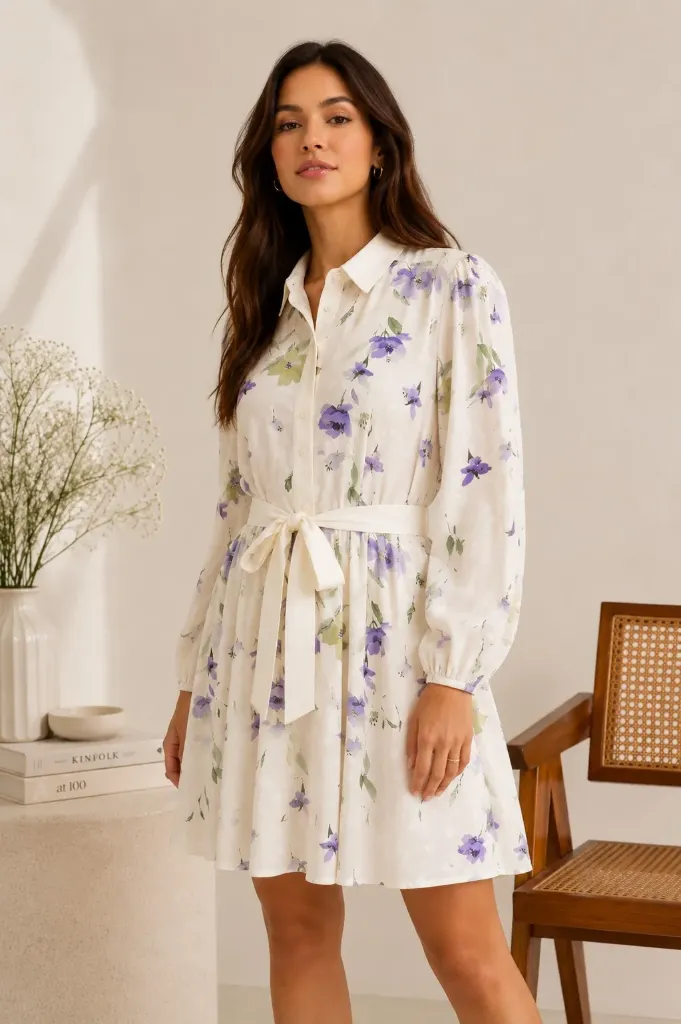 D51474W Vestido Midi con Estampado Floral