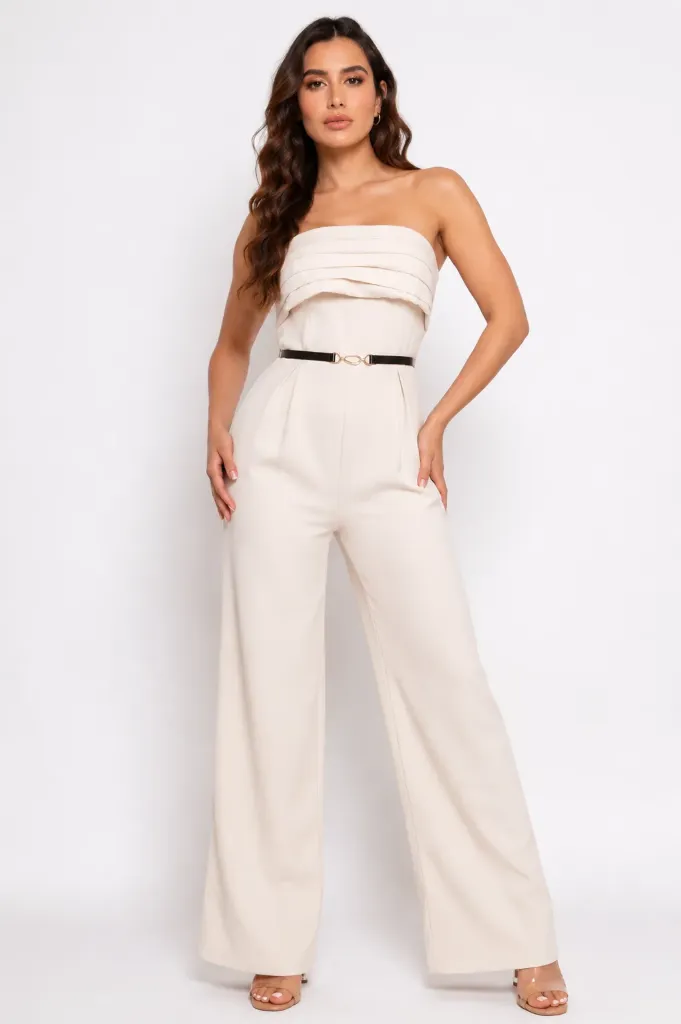 PHMP101 Bustier Belted Jumpsuit