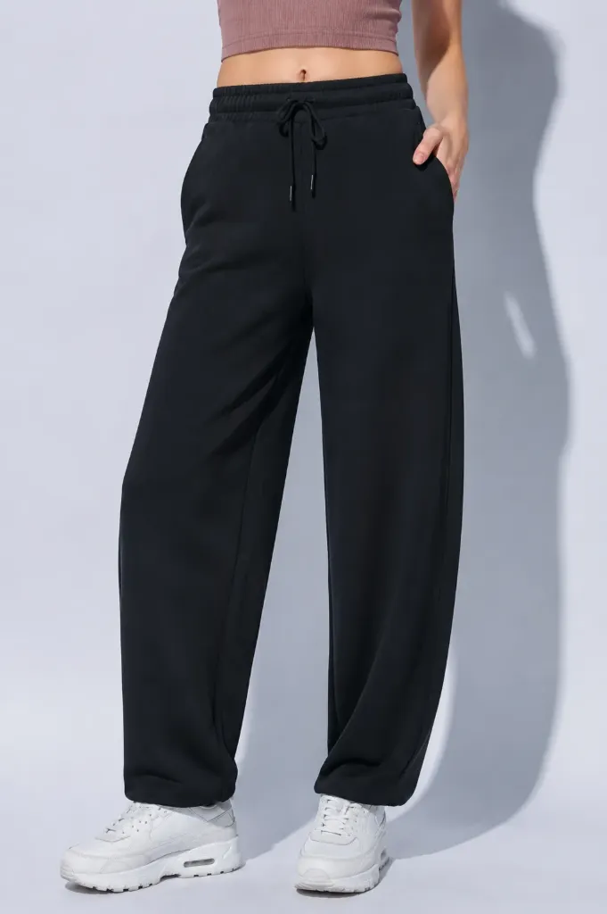 60186PN Pantalón de Pierna Amplia con Cordón (Black, S)