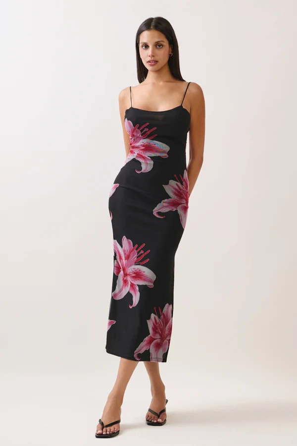 LD46235DP Vestido Midi con Estampado