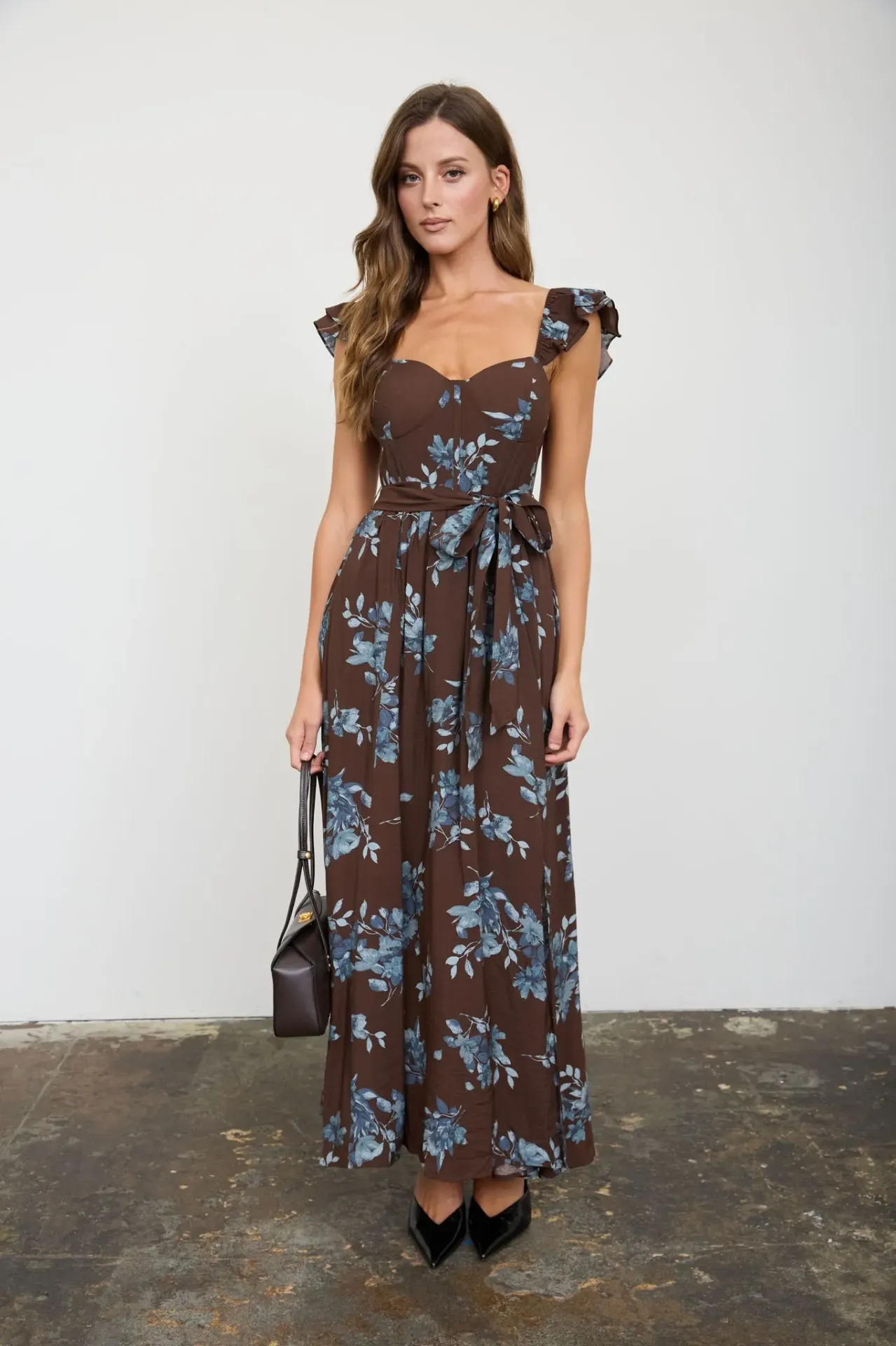 CR3137 Vestido Largo con Estampado Floral