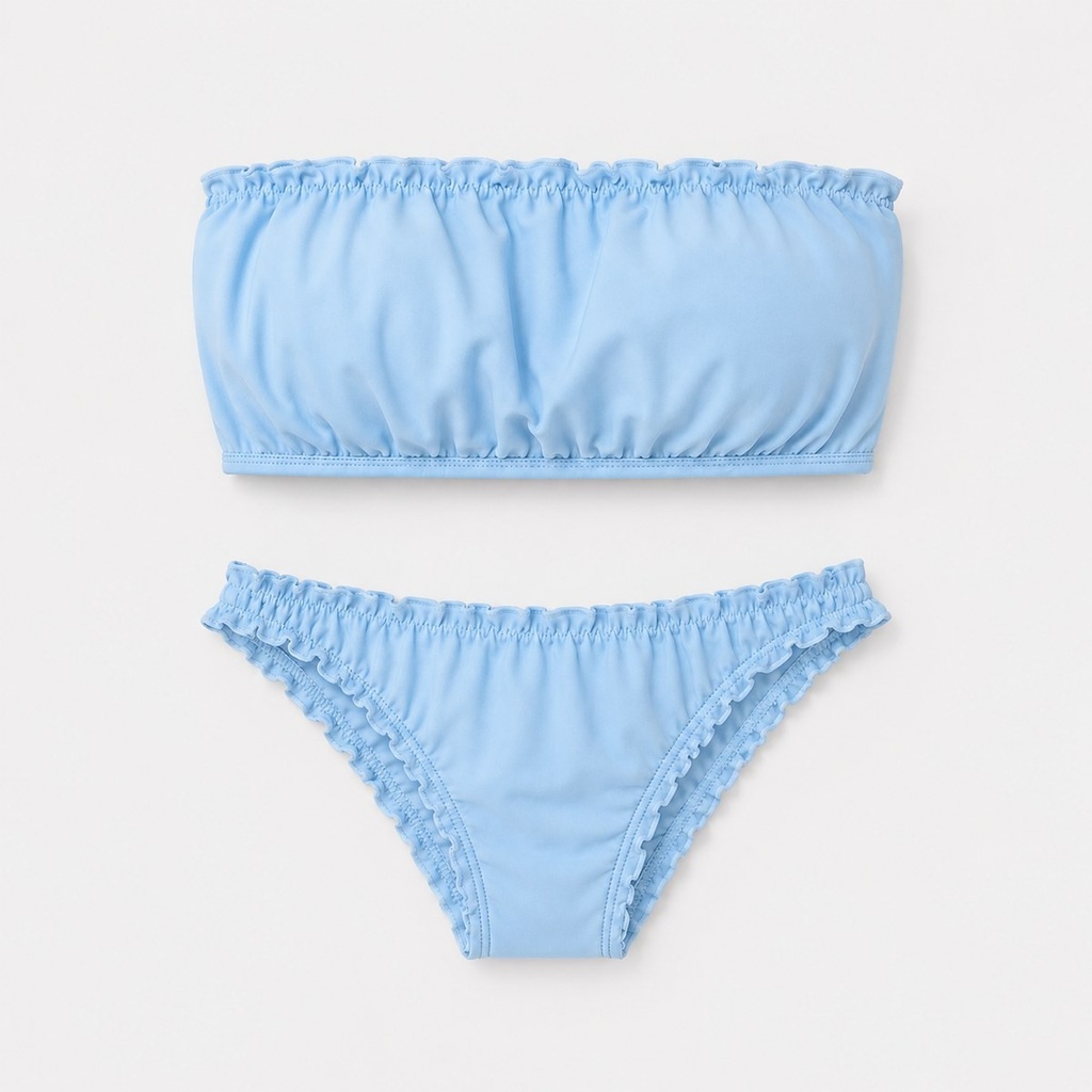 Traje de Baño Bandeau con Olán