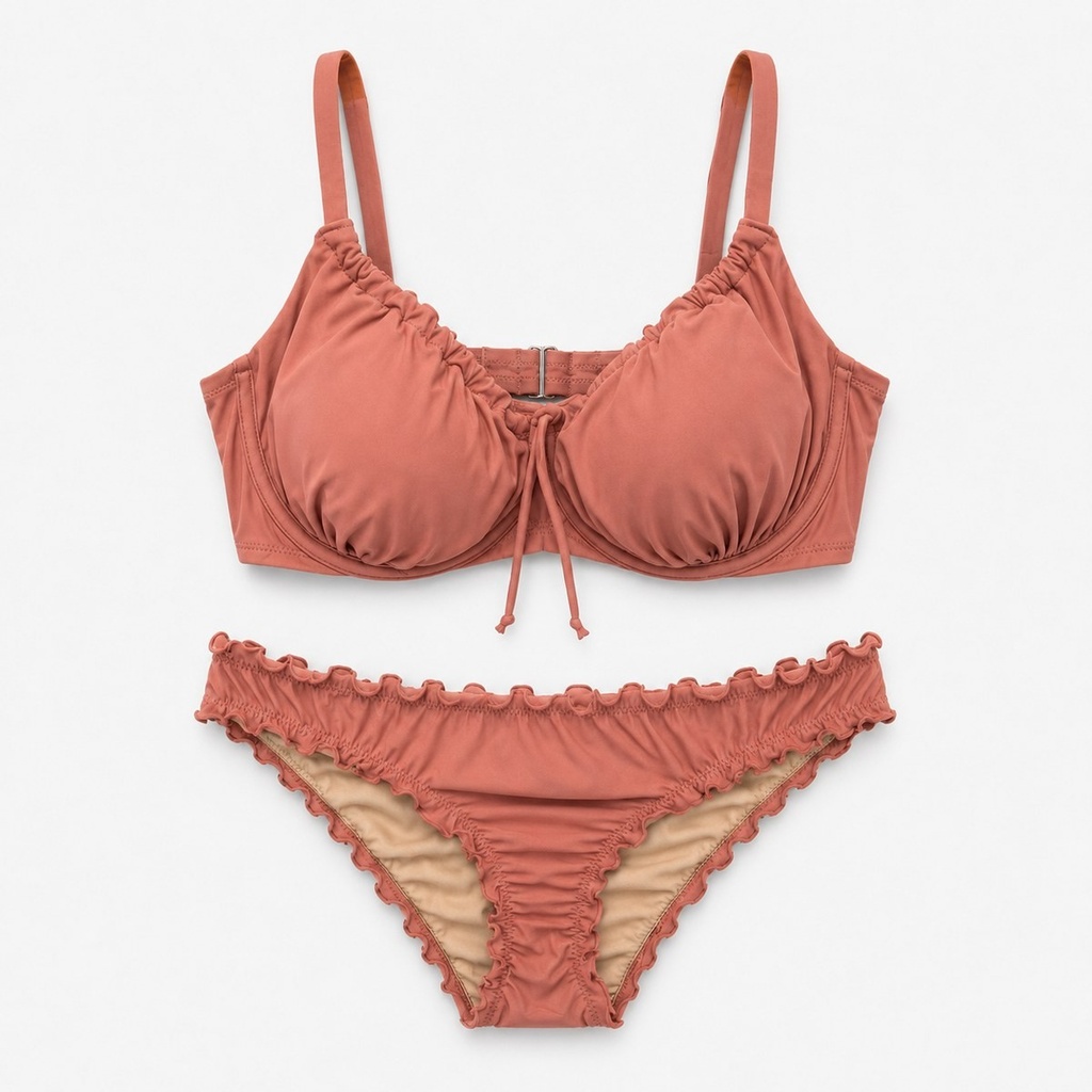 Clay Ruffle Underwire Set (S)