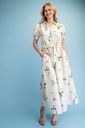 TY1216 Vestido Camisero Midi con Estampado Floral