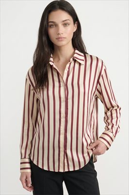 10603TN Camisa de Satín a Rayas Verticales