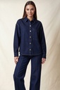 HMT57578 Camisa de Mezclilla Oversize con Botones Metálicos