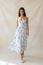 ID6434-U1901 Vestido Midi Floral Entallado con Vuelo