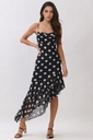 LD57858P Vestido con Olán Asimétrico