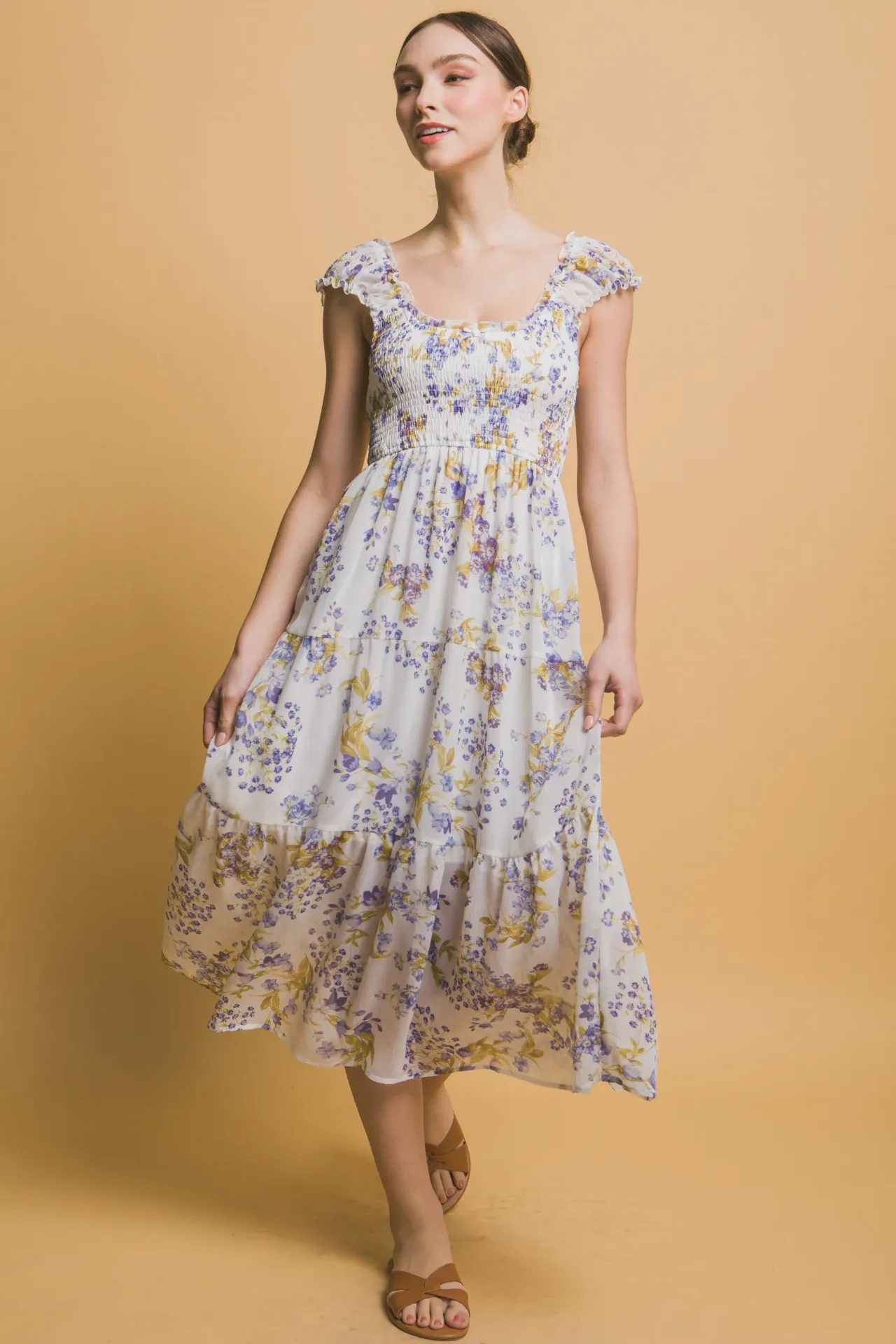 4927DN Vestido Midi con Estampado Floral